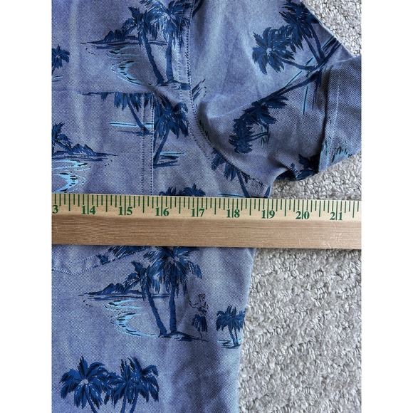 Mens Original‎ Penguin Munsingwear Blue Hawaiian Palm Tree Shirt Sz Small S - Picture 6 of 9